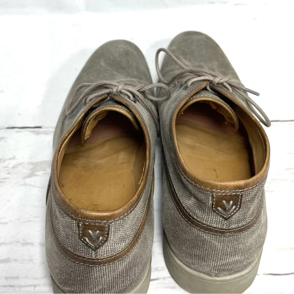 John‎ Varvatos Chukka Boots Mens Size 11.5 Gray Canvas Hand Made Lace Up Shoes